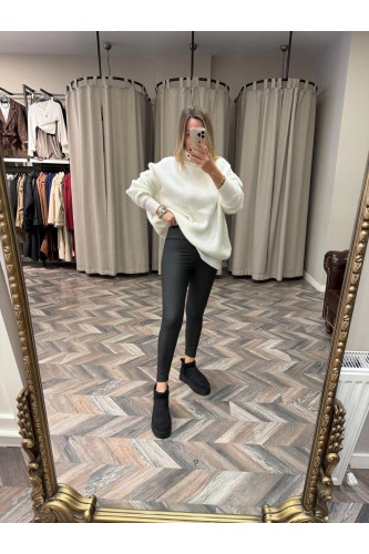 6635-1740 GENİŞ KEMER MAT DERİ TAYT
