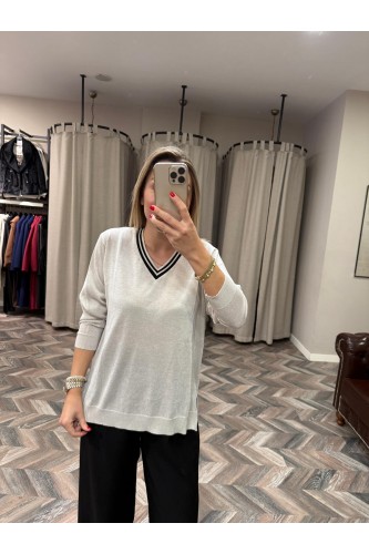 8765-156 ÖZEL SİMLİ YAKA ÇİZGİLİ
