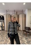 8771-842 KOL YIRTMAÇLI ÇİZGİLİ HIRKA