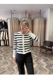 8771-842 KOL YIRTMAÇLI ÇİZGİLİ HIRKA