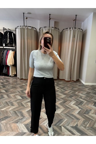 7228-10426 BİSİKLET YAKA DÜĞMELİ KISA KOL