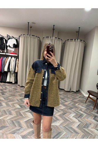 8725-240269 DENİM GARNELİ BUKLET CEKET