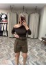 8994-71554 KEMERLİ YÜKSEK BEL ŞORT