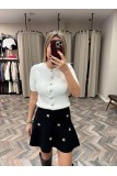 8996-80119 BELİ LASTİKLİ EL İŞİ TAŞ İNCİ NAKIŞLI TRİKO ETEK