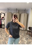 6379-30312 DEKORATİF DİKİŞLİ BİSİKLET YAKA TSHİRT