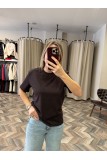 6379-30312 DEKORATİF DİKİŞLİ BİSİKLET YAKA TSHİRT
