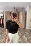 9099-10584 AJURLU EL İŞİ ÇİÇEK MOTİFLİ TRİKO