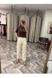 9256-71538 KEMERLİ PAMUK KARIŞIMLI PANTOLON