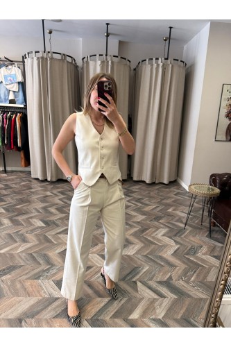 9276-71644 KEMERLİ DÜZ PANTOLON