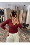 9326-60969 V YAKA AJURLU DÜĞMELİ TRİKO HIRKA