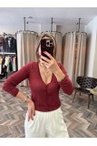 9326-60969 V YAKA AJURLU DÜĞMELİ TRİKO HIRKA