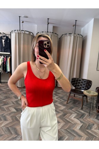 9249-10747 FİTİLLİ İNCE DOKULU TRİKO BLUZ