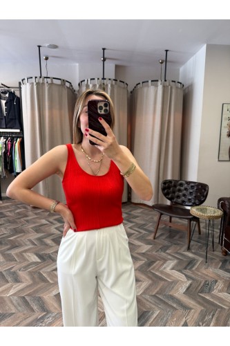 9249-10747 FİTİLLİ İNCE DOKULU TRİKO BLUZ