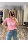 9324-10760 BİS YAKA DESENLİ TRİKO BLUZ