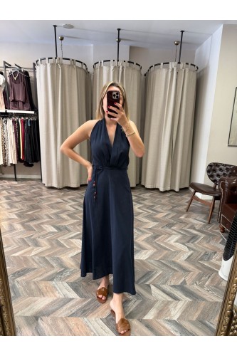 9579-248078 BOYUNDAN BAĞLAMALI SIRTI AÇIK ELBİSE