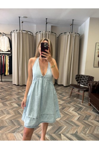 9638-90571 ÖNÜ BÜZGÜLÜ MİNİ ELBİSE