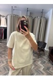 6379-30312 DEKORATİF DİKİŞLİ BİSİKLET YAKA TSHİRT