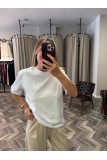 6379-30312 DEKORATİF DİKİŞLİ BİSİKLET YAKA TSHİRT