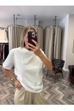 6379-30312 DEKORATİF DİKİŞLİ BİSİKLET YAKA TSHİRT