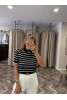 9825-4924 POLO YAKA ÇİZGİLİ BLUZ