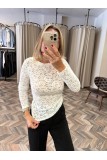 9810-32035 KAYIK YAKA DANTEL TOP