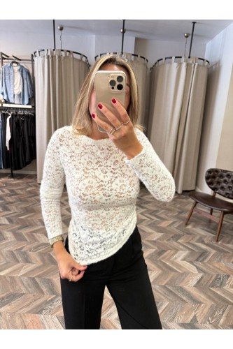 9810-32035 KAYIK YAKA DANTEL TOP