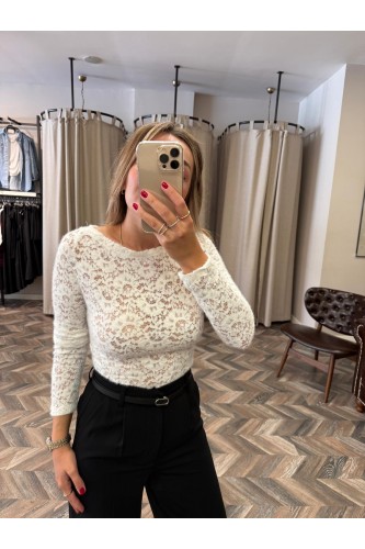 9810-32035 KAYIK YAKA DANTEL TOP