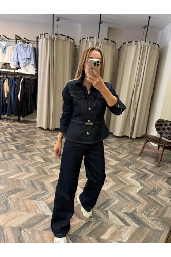 9843-D857 LONG SLEEVE BELTED JACKET