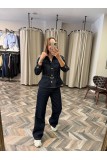 9843-D857 LONG SLEEVE BELTED JACKET
