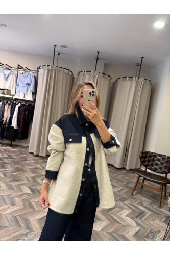 8725-240269 DENİM GARNELİ BUKLET CEKET