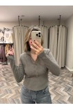 9037-10686 DİK YAKA ÇITÇITLI TRİKO