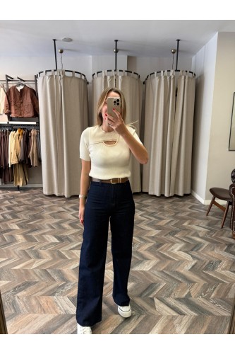 9944-108-011 KEMERLİ KESİK PAÇA JEAN