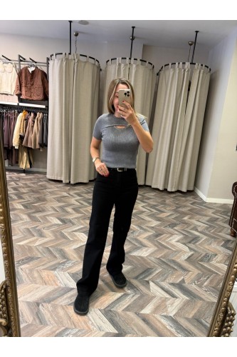 9945-700-045 KEMERLİ SİYAH PANTOLON
