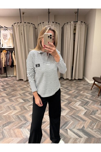 9913 CK POLO YAKA ÇİZGİLİ UZUNKOLLU