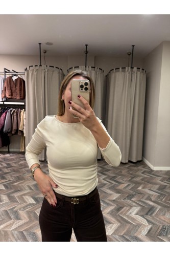 8416-31401 BÜZGÜLÜ KAYIK YAKA TOP
