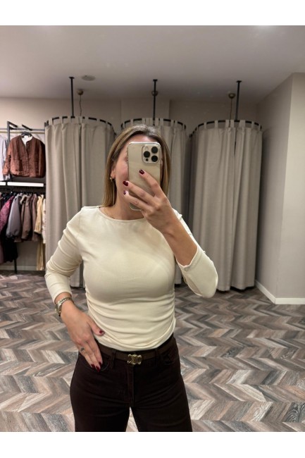 8416-31401 BÜZGÜLÜ KAYIK YAKA TOP