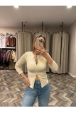 9809-31993 FERMUARLI UZUN KOLLU TOP