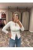9809-31993 FERMUARLI UZUN KOLLU TOP