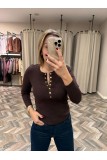 9045-16363 PATLI DÜĞMELİ TSHİRT