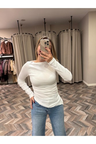 9882-32198 KAYIK YAKA UZUN KOLLU TOP